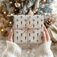 Birdhouse Christmas Wrapping Paper Sheets Holiday Gift Wrap