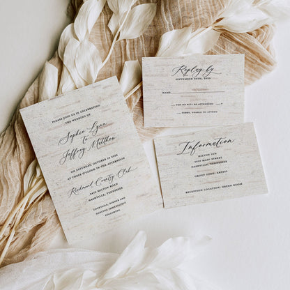 Birch Tree Forest Wedding Invitation Suite