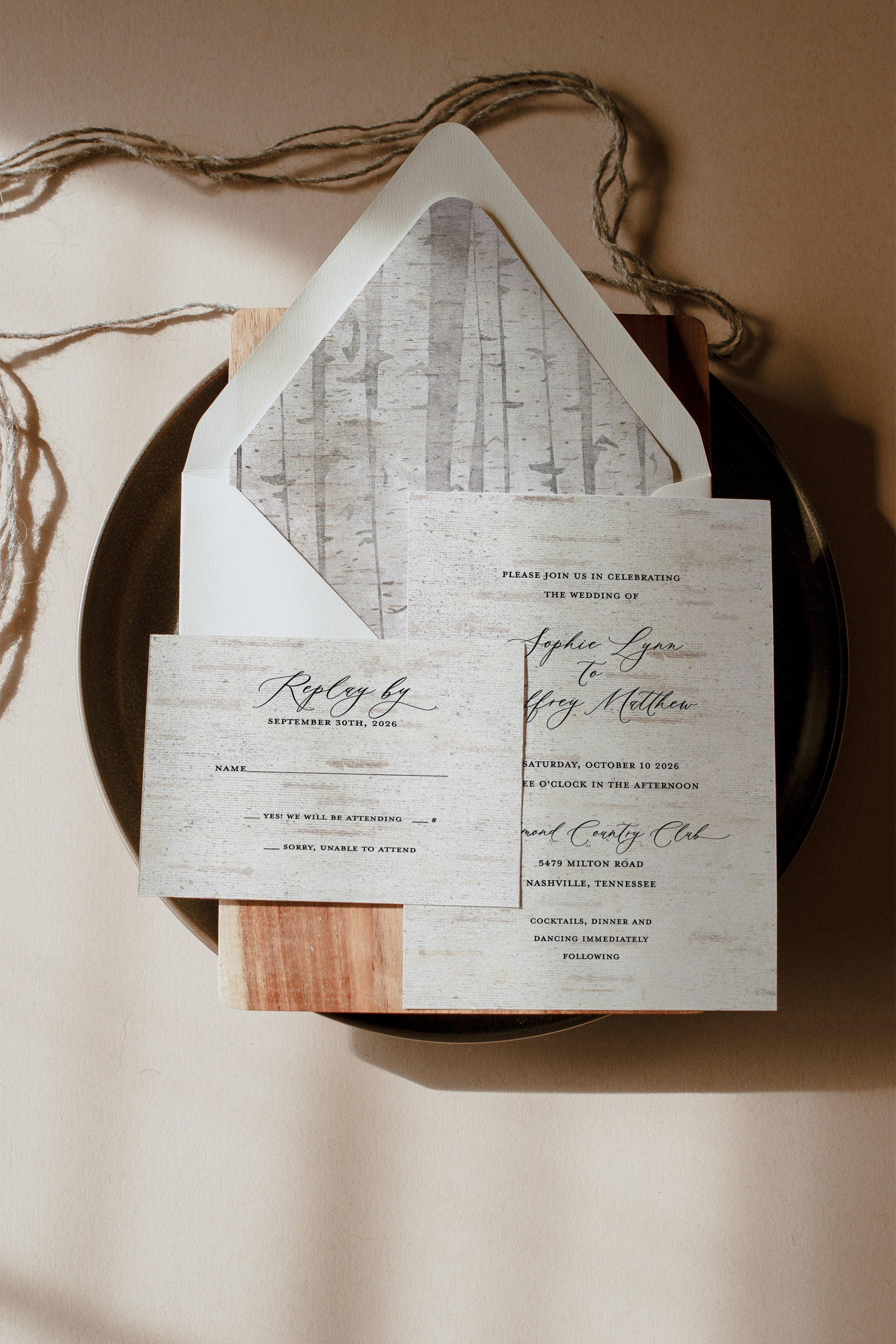 Birch Tree Forest Wedding Invitation Suite