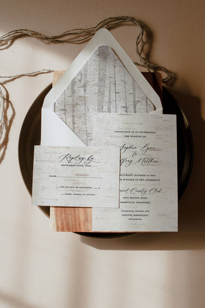 Birch Tree Forest Wedding Invitation Suite