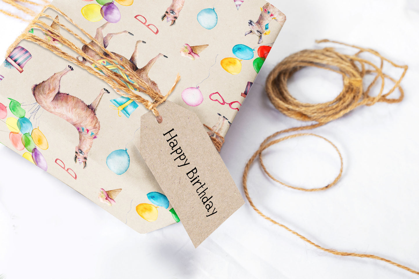 Birthday Llama Wrapping Paper