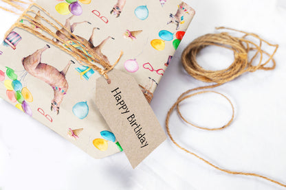 Birthday Llama Wrapping Paper