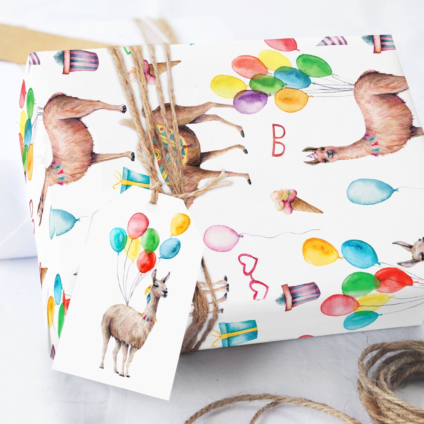 Birthday Llama Wrapping Paper