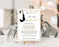 Tassel Black and Gold Graduation Invitation Template Editable Invitation Corjl Digital Download