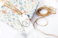 Blue and Pink Floral Wrapping Paper