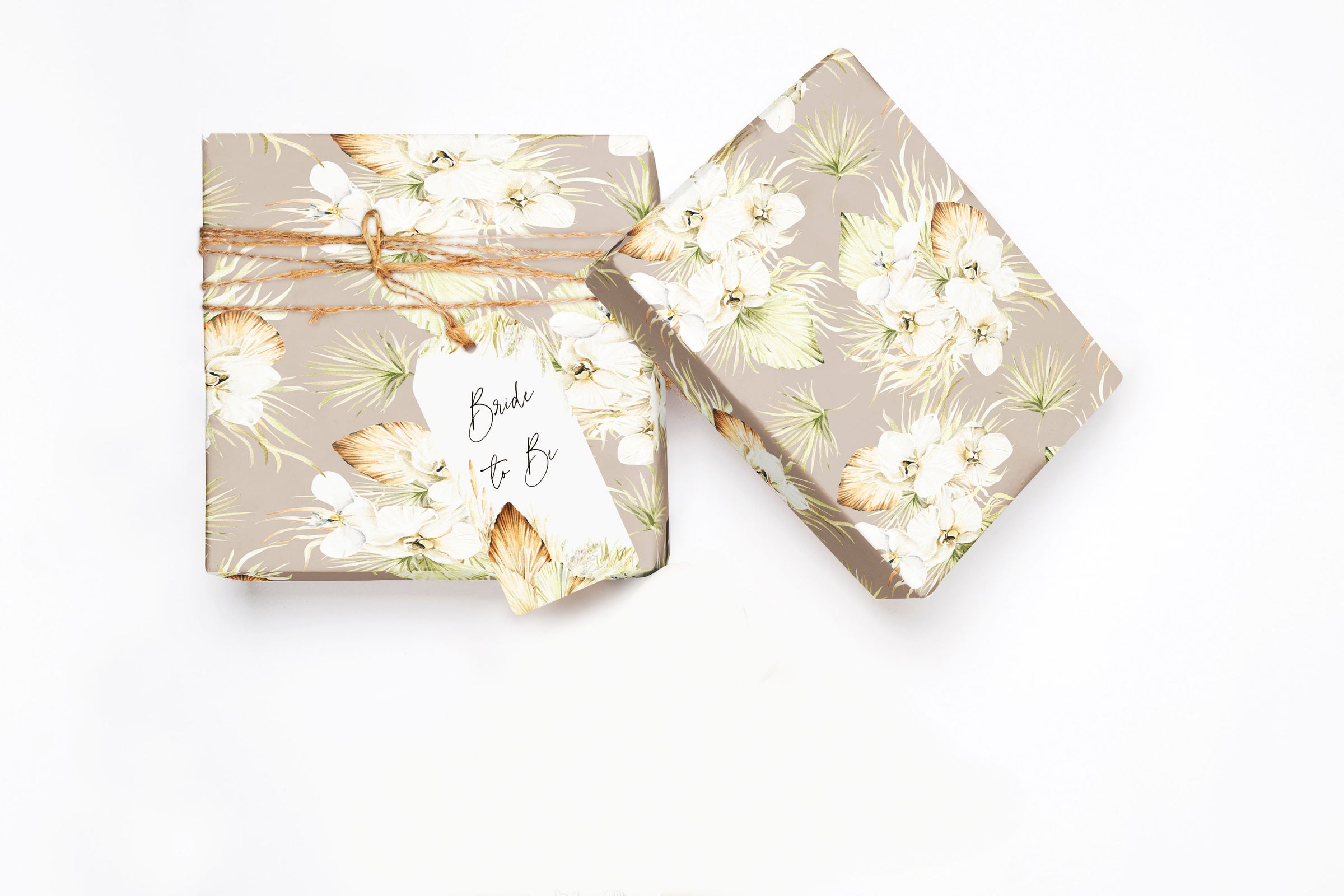 Boho Tropical Floral Wrapping Paper