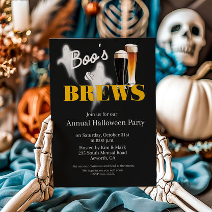 Boo's and Brews Halloween Invitation