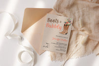 Boots and Bubbly Cowgirl Bridal Shower Invitation Template Editable Invitation Corjl Digital Download