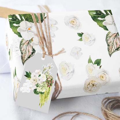 Botanical Watercolor Floral Wrapping Paper (5 sheets)