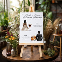 Bride and Groom Custom Signature Drink Sign