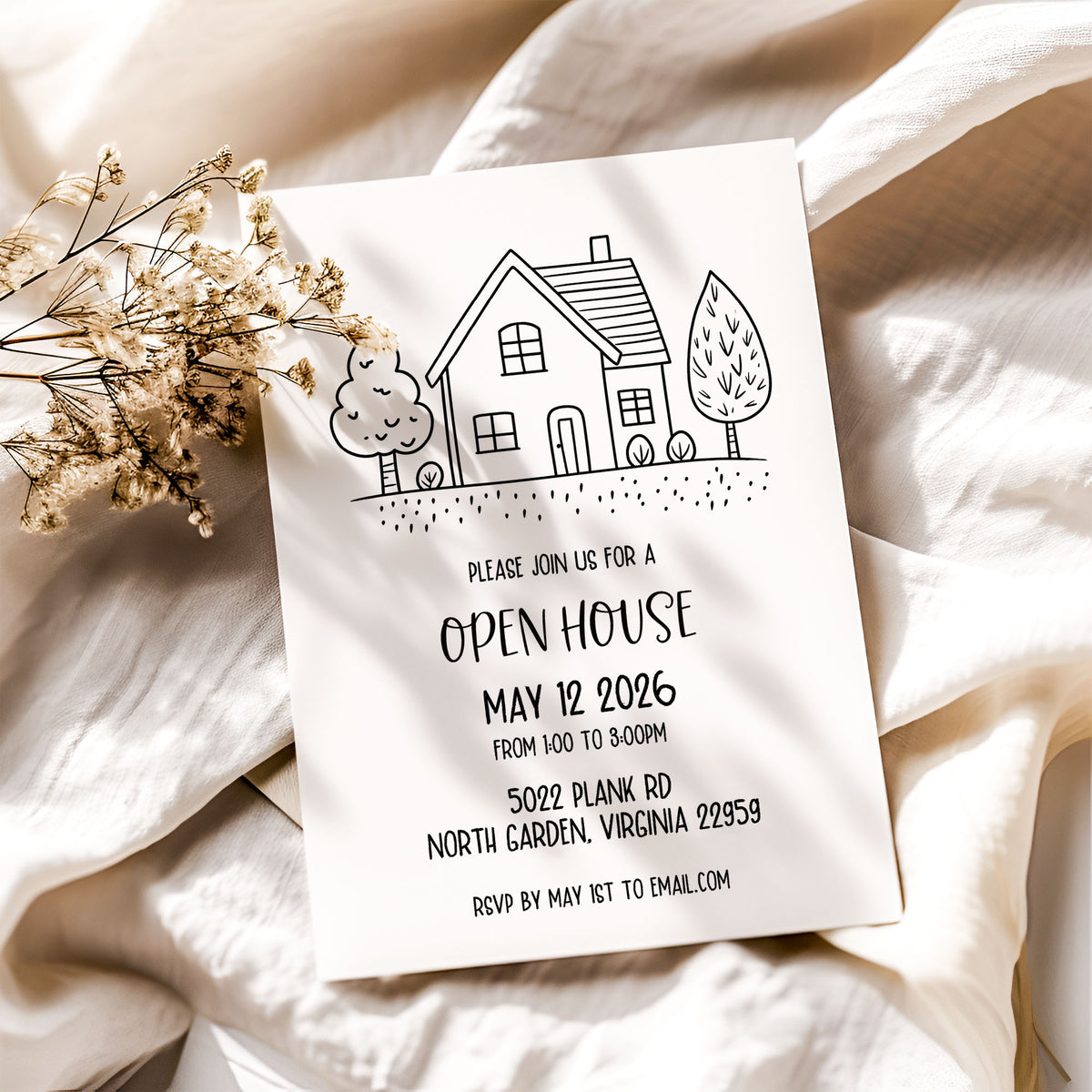 Doodle Open House or New Business Invitation