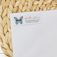 Blue Butterfly Return Address Sticker