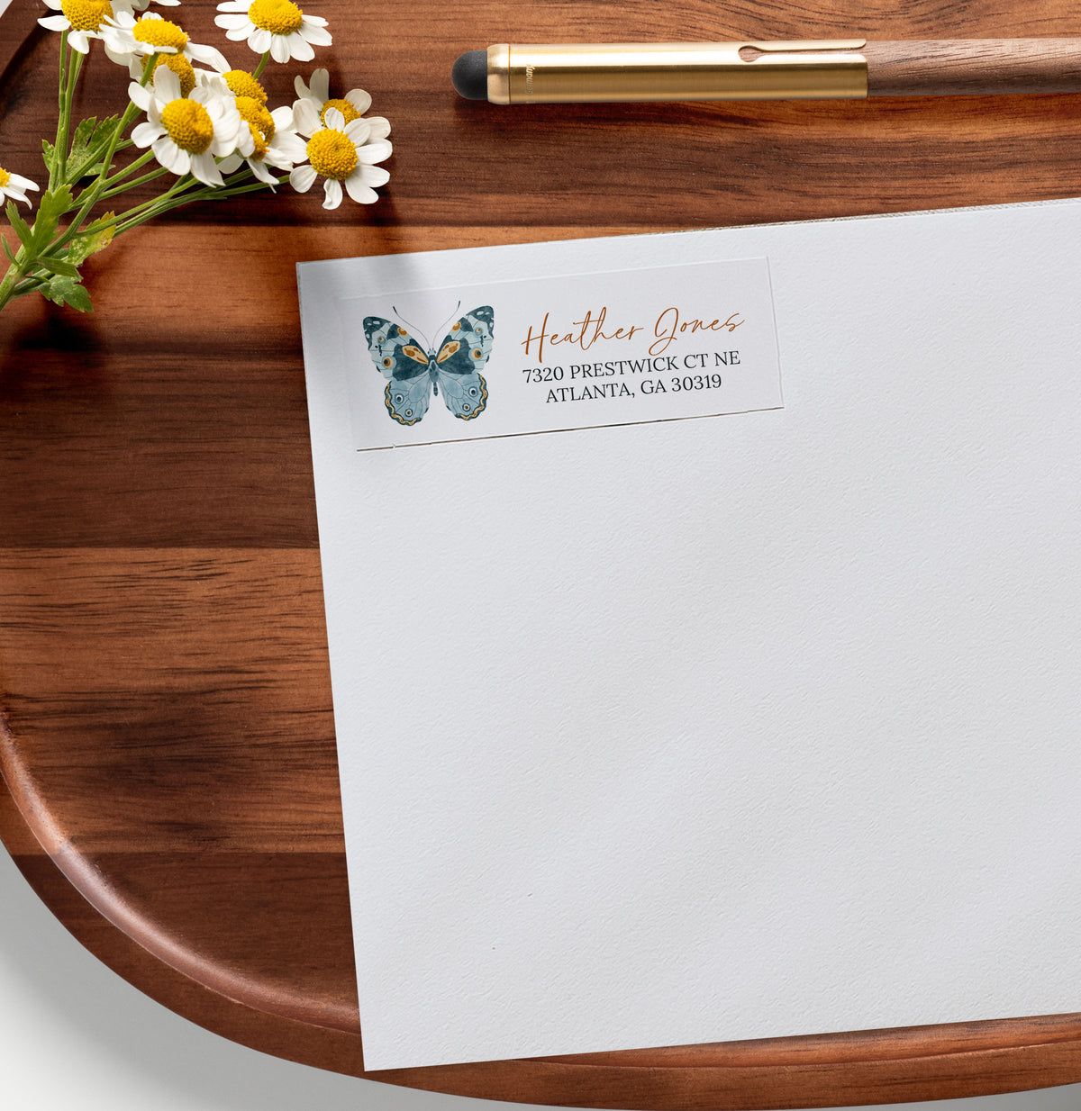 Blue Butterfly Return Address Sticker