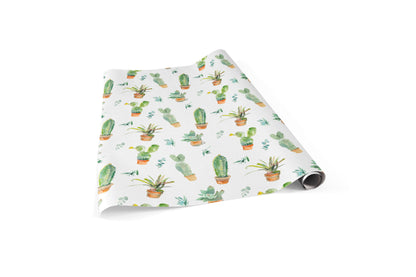 Cactus Plant Floral Watercolor Wrapping Paper