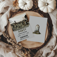 Halloween Spooky Cemetery Costume Party Invitation Template