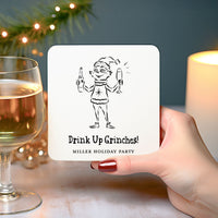 Cheers Grinch Christmas Party Coasters
