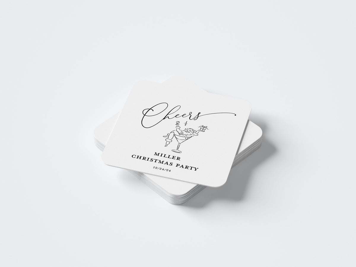 Cheers Santa Christmas Holiday Party Coasters