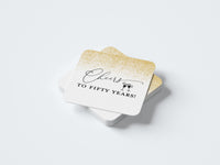 Cheers to Fifty Years Gold Glitter Coasters