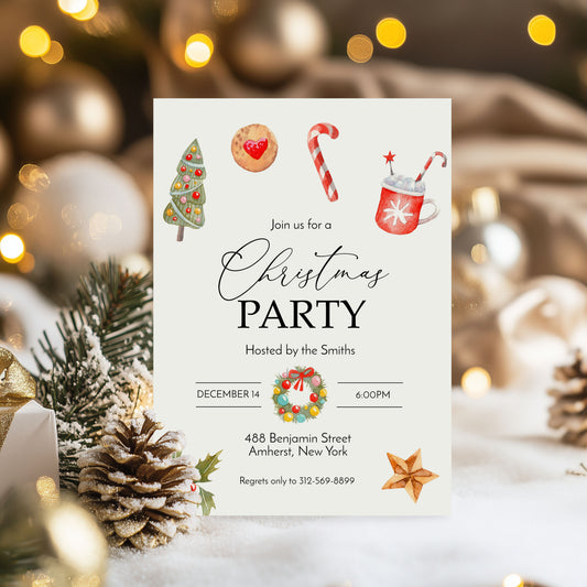 Holiday Trinkets Christmas Invitation