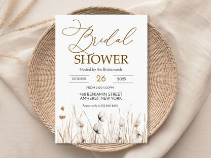 bridal shower, boho wedding, bridal shower decor, bridal bouquet, farm wedding, bridal shower invite, boho bridal shower, printable invitation, wedding ribbon, wedding shower, shower invitation, rustic bridal shower