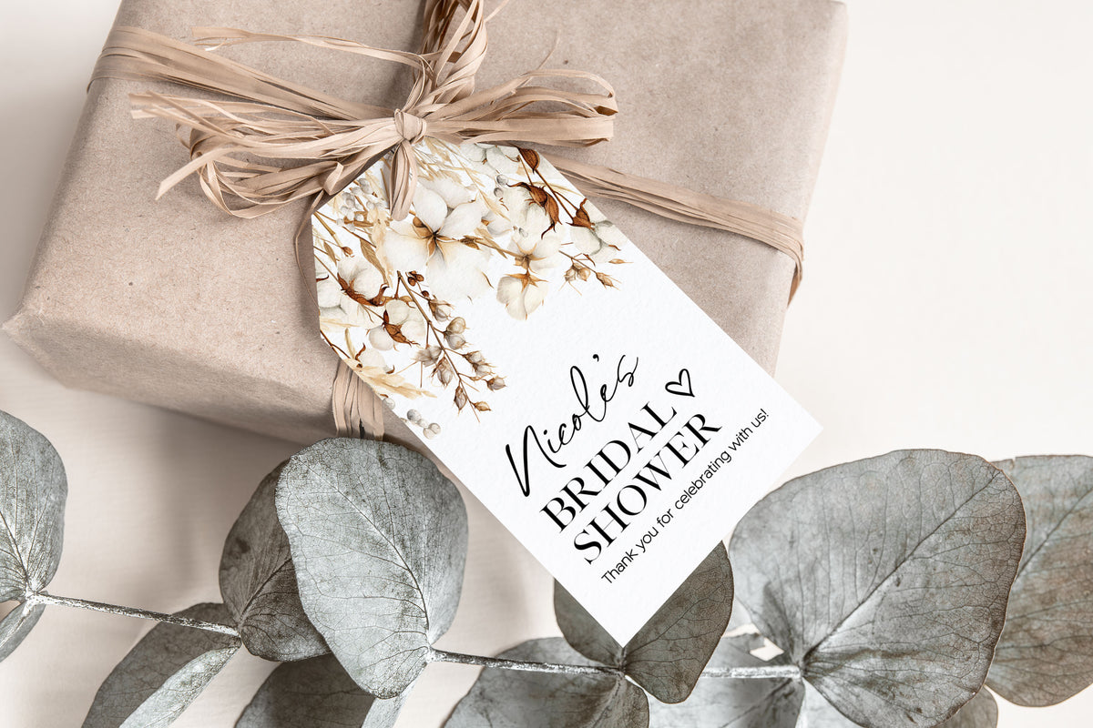 Cotton Boho Bridal Shower Gift OR Favor Tag