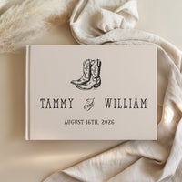 Country Western Cowboy Boots Wedding Guest Book