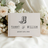 Country Western Cowboy Boots Wedding Guest Book