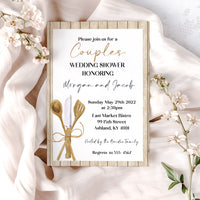 Couples Kitchen Rustic Bridal Shower Invitation