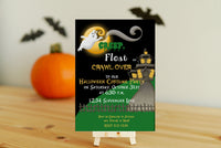 Creep, Float, Crawl Cemetery Halloween Invitation
