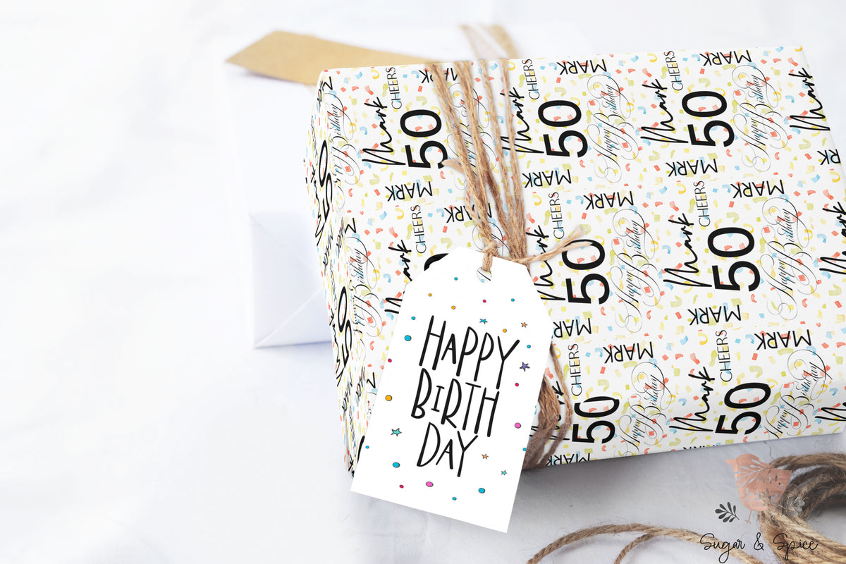 Custom Name Birthday Wrapping Paper