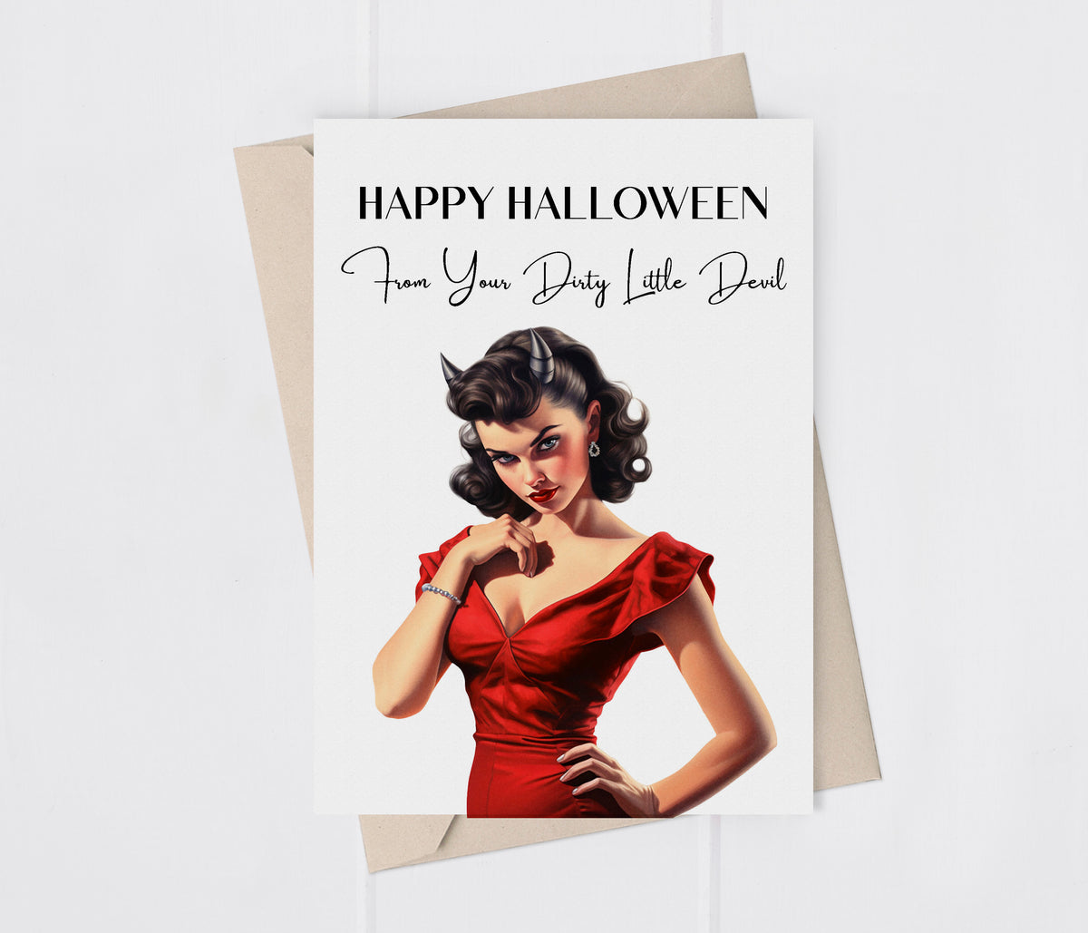 Sexy Devil Halloween Greeting Card