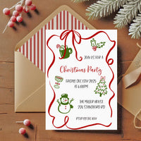 Hand Drawn Doodle Christmas Party Invitation