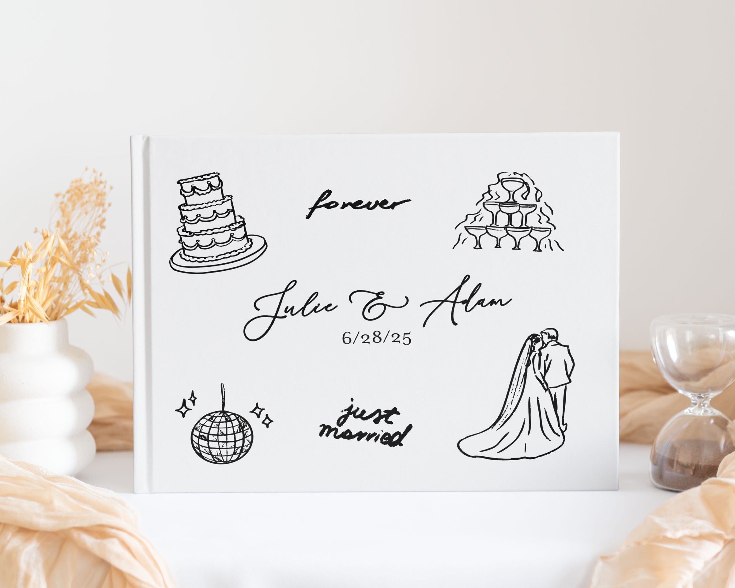Illustrated Wedding Guest Book