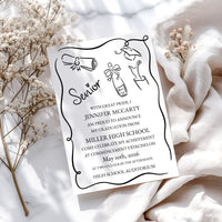 Doodle Style Graduation Invitation Template Template Editable Invitation Corjl Digital Download