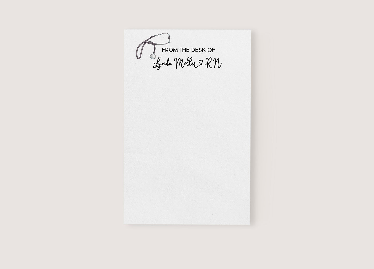 Nurse or Doctor Stethoscope Personalized Notepad