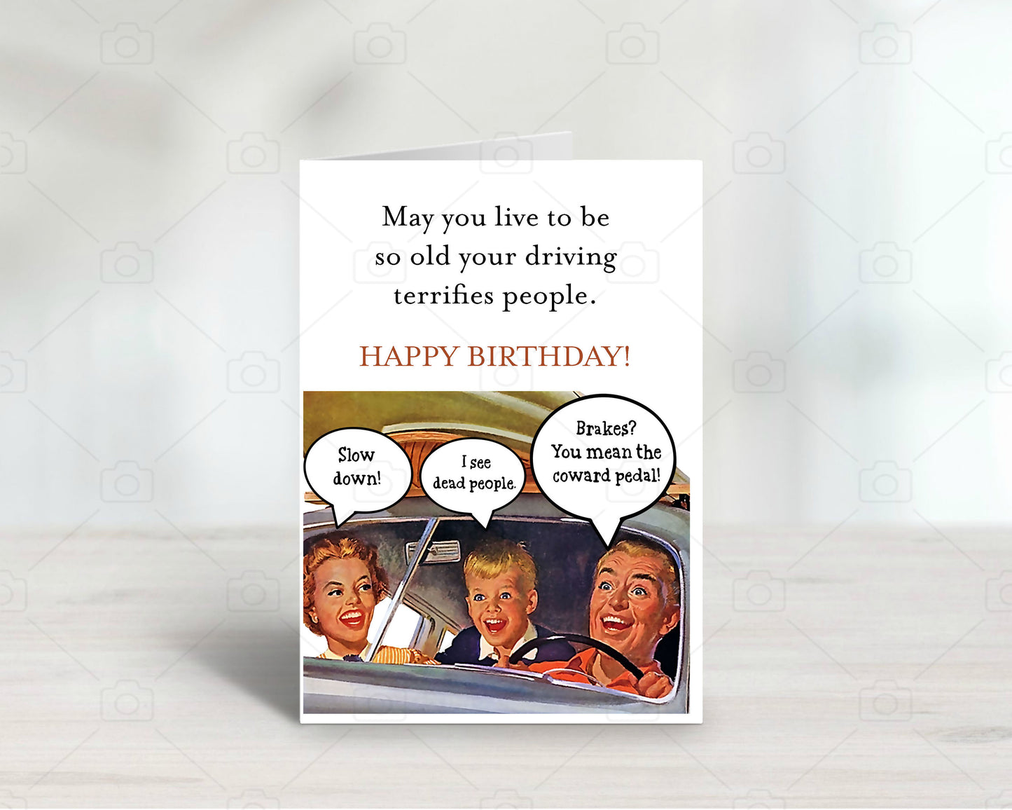 Funny Dad Driving Birthday Greeting Card