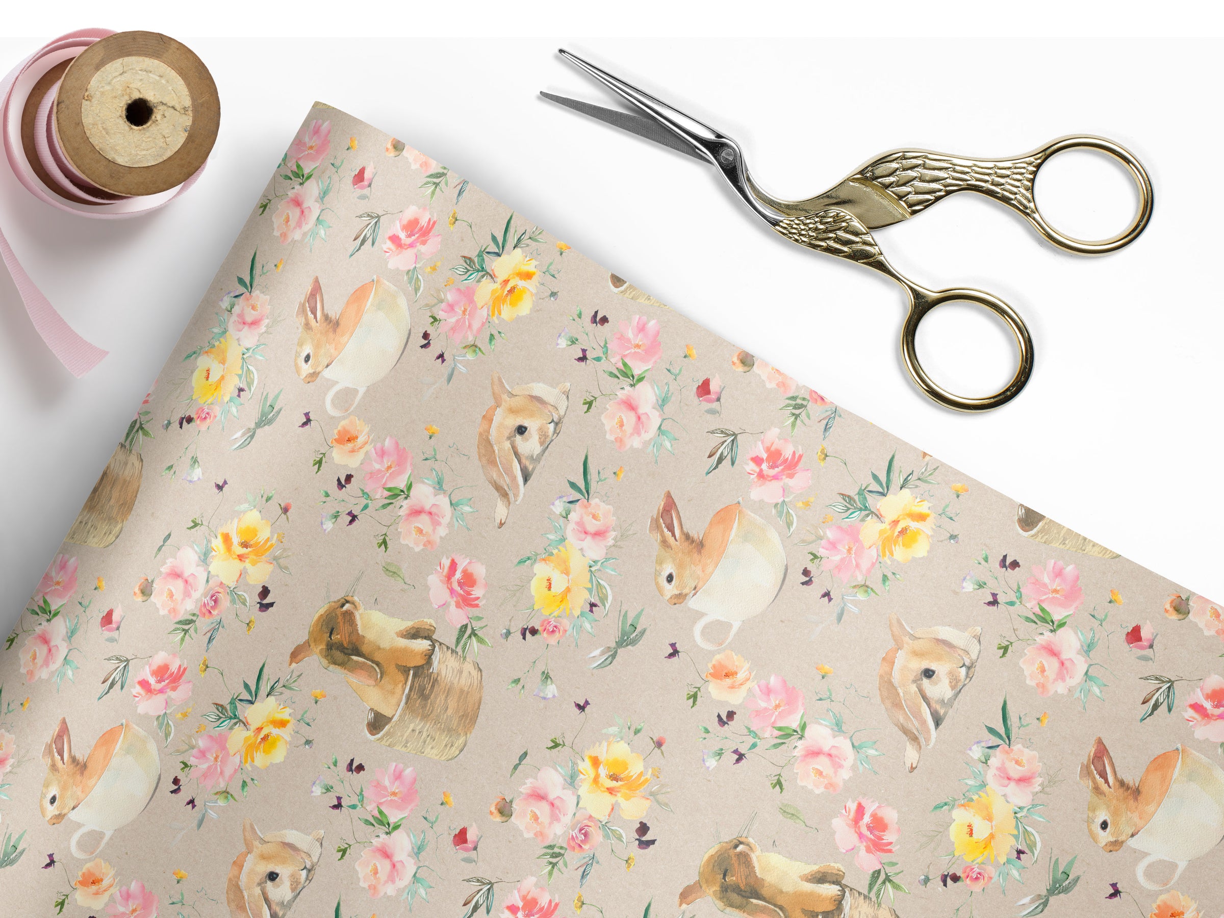 Easter Bunny and Chick Wrapping Paper