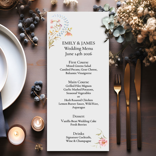 Wildflower Garden Menu