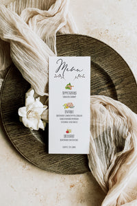 Elegant Watercolor Icon Dinner Menu