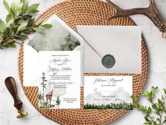 Evergreen Forest Wedding Invitation