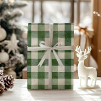 Winter Evergreen Checkered Christmas Wrapping Paper Roll