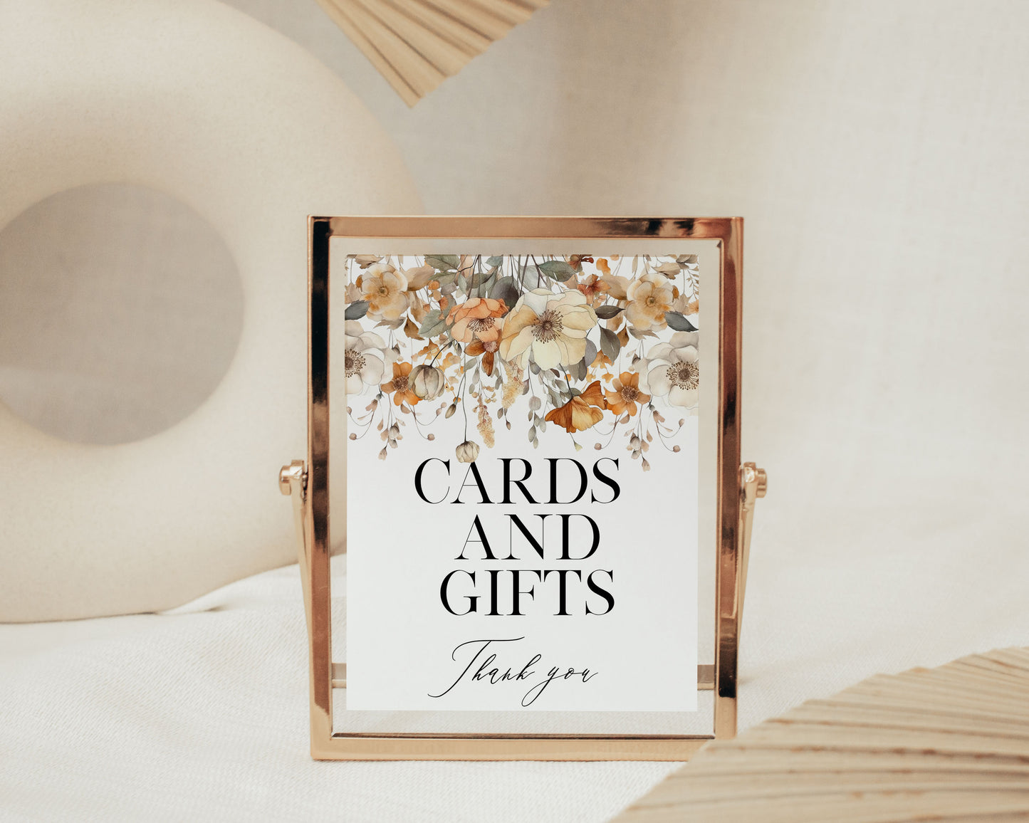 Fall Floral Cards & Gifts Sign Template Editable Digital Download