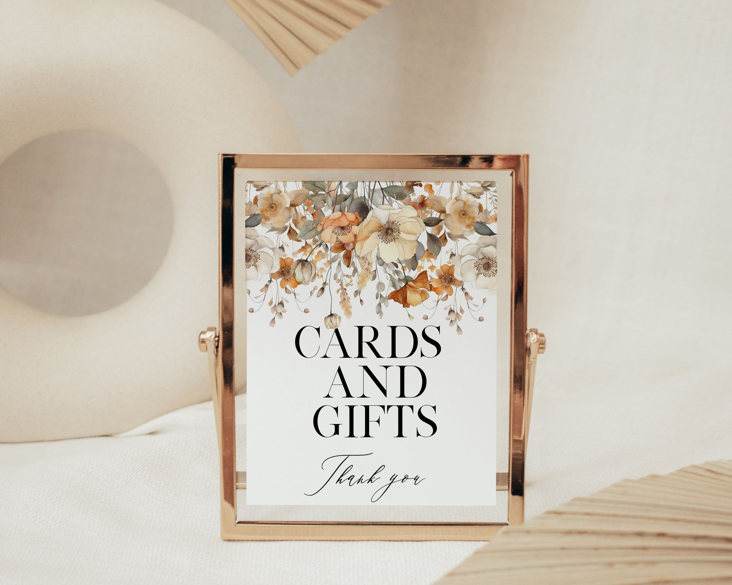 Fall Floral Cards & Gifts Sign Template Editable Digital Download
