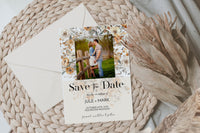 Fall Wildflower Photo Save the Date Template Editable Invitation Corjl Digital Download