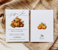 Fall in Love Pumpkins Bridal Shower Invitation Template Editable Invitation Corjl Digital Download