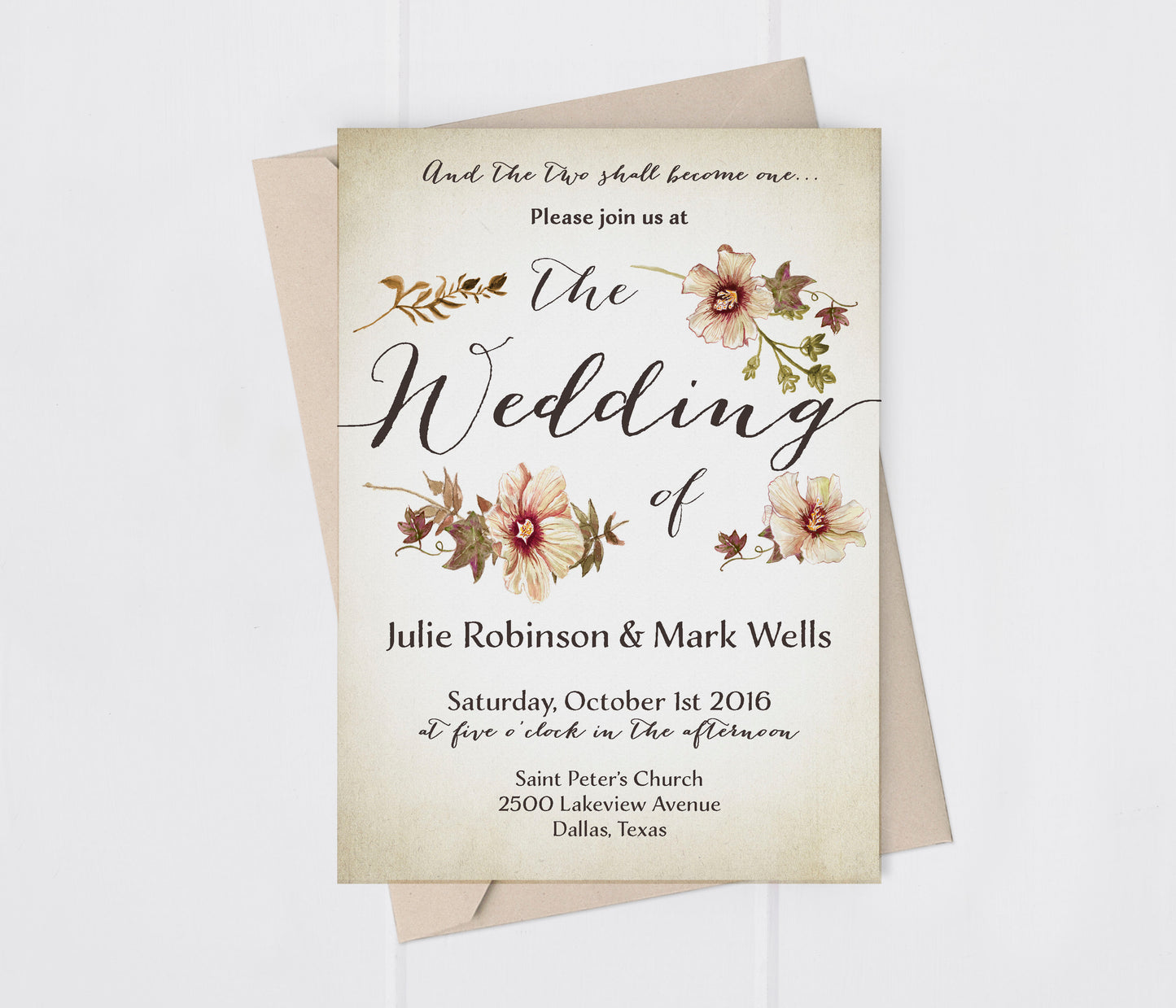 Fall Blossoms Wedding Invitation Suite