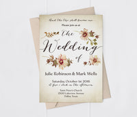 Fall Blossoms Wedding Invitation Suite