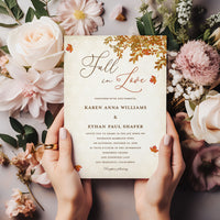 Fall In Love Elegant Font Wedding Invitation