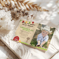 Country Farm with Red Barn Birthday Photo Invitation- Printable