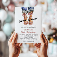 Fashion Sandals with Jean Teen Sweet Sixteen Birthday Invitation